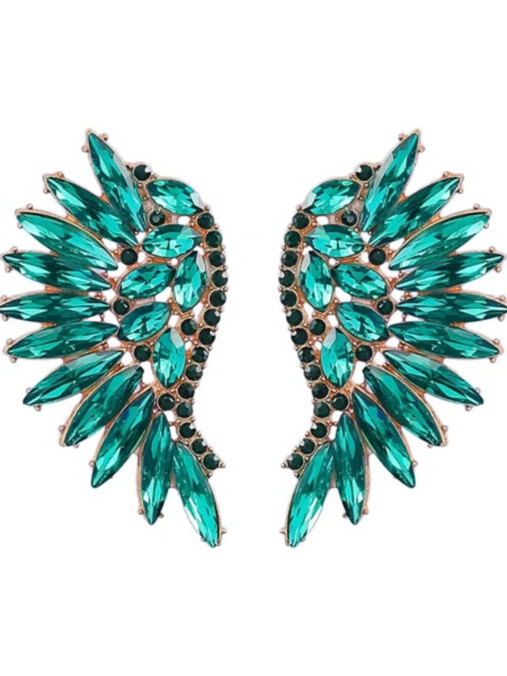 LOVISA Glamorous Gold Green Crystal Cluster Statement Earrings**NEW!
